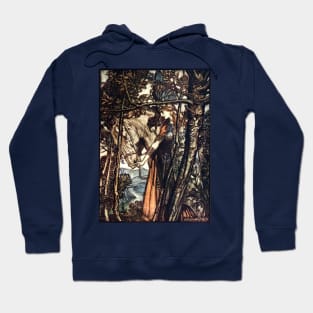 Brunnhilde Going to the Cave - Rhinegold and the Valkyries, Arthur Rackham Hoodie